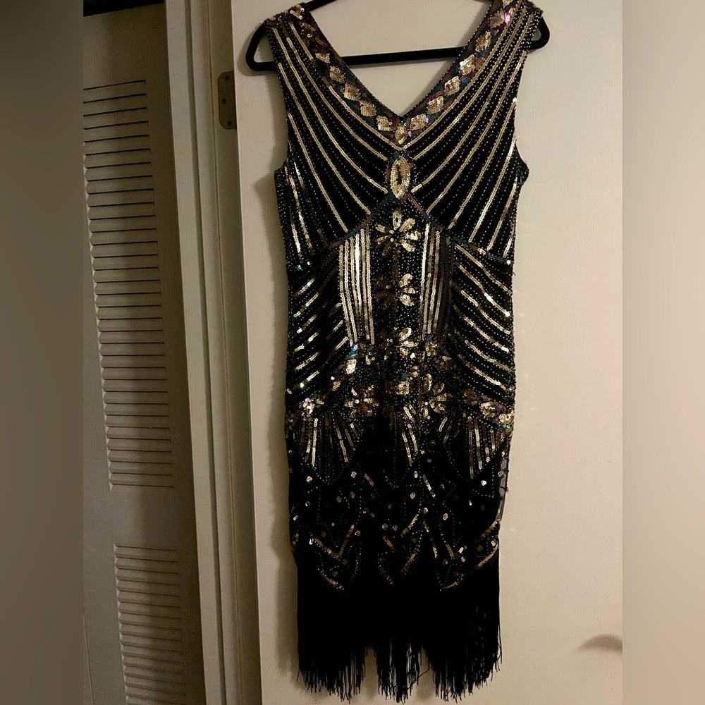 Fringe flapper dress only worn once for New Year’s Eve